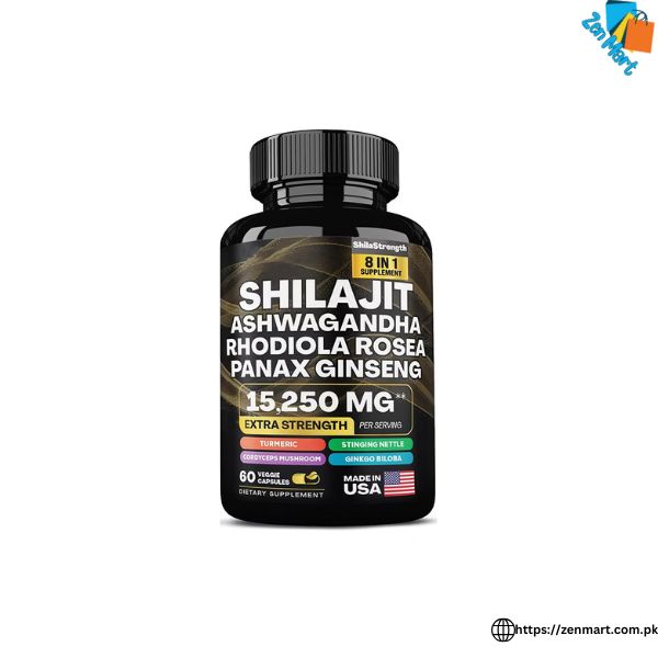 8 in 1 Supplement Shilajit Ashwagandha Rhodiola Rosea Panax Ginseng Capsules