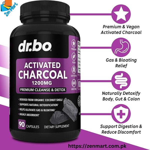 Dr Bo Activated Charcoal 1200mg Capsules