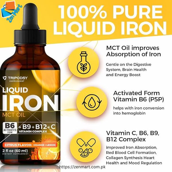 Liquid Iron Mct Oil By Tripodsy Supplement