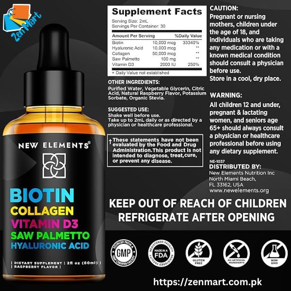 New Elements Biotin Collagen Vitamin D3