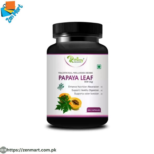 Riffway Papaya Leaf 500 mg Capsules Supports Healthy Digestion