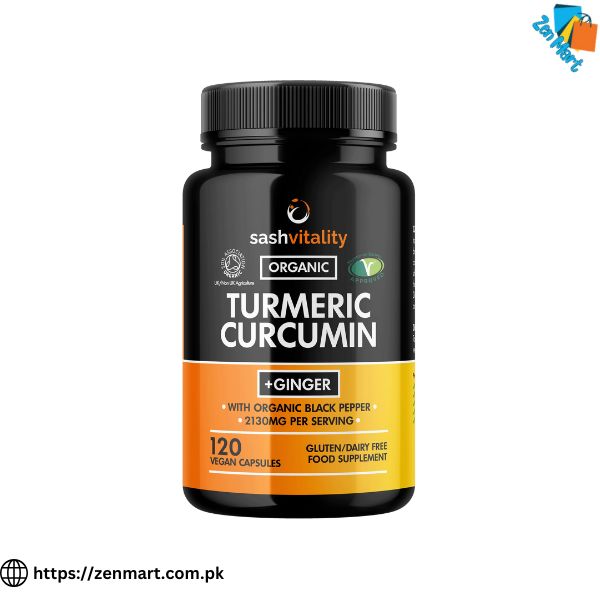 Sash Vitality Organic Turmeric Curcumin Plus Ginger Capsules