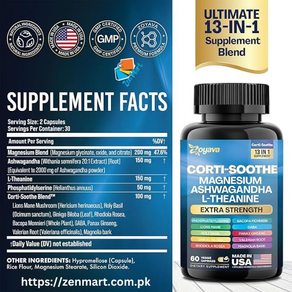 Zoyava Corti Soothe Magnesium Ashwagandha Capsules Price