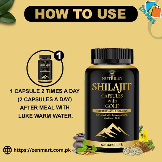 Nutriley Shilajit Capsules With Gold